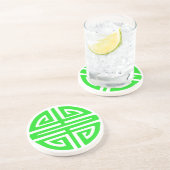 Dessous De Verre En Grès symbole de prospérité chinois vert (Côté)