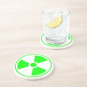 Dessous De Verre En Grès Symbole de rayonnement radioactif nucléaire en ver (Côté)