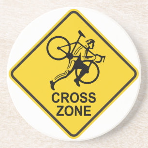 DESSOUS DE VERRE EN GRÈS SYMBOLE DE ROUTE DE LA ZONE CYCLORIQUE
