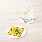 DESSOUS DE VERRE EN GRÈS SYMBOLE DE ROUTE DE LA ZONE CYCLORIQUE (Côté)