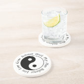 Dessous De Verre En Grès Symbole de Yin Yang d'équilibre (Côté)