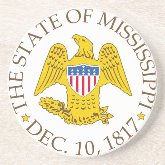 Dessous De Verre En Grès Symbole du Mississippi (Devant)