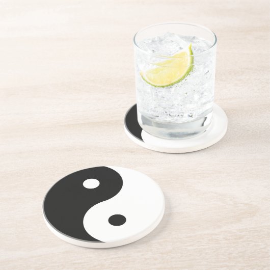 Dessous De Verre En Grès symbole du yin yang (Côté)