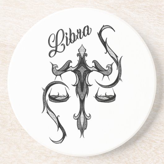 Dessous De Verre En Grès Symbole du zodiaque Balance (Devant)