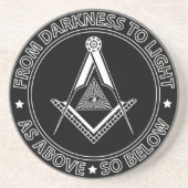 Dessous De Verre En Grès Symbole franc-maçonnerie (Devant)