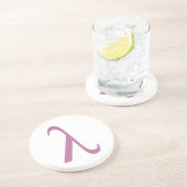 Dessous De Verre En Grès Symbole rose de LGBT Lamda (Côté)