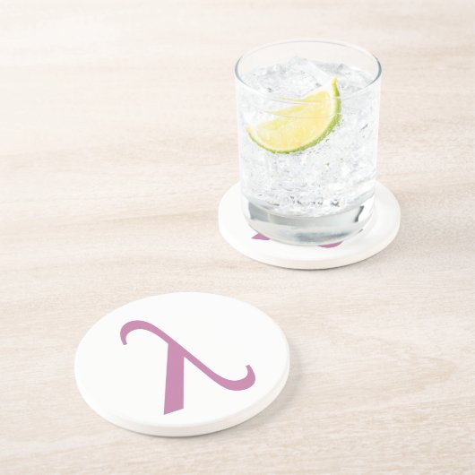 Dessous De Verre En Grès Symbole rose de LGBT Lamda (Côté)