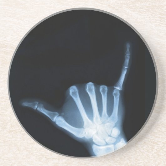 Dessous De Verre En Grès SYMBOLE Shaka X-Ray (Perdre la main) (Devant)