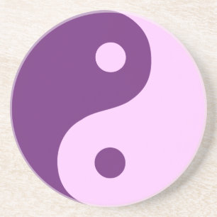 Dessous De Verre En Grès Symbole taoïste Yin Yang violet