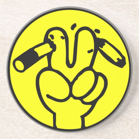 Dessous De Verre En Grès Symbole thaïlandais ⚠ anti-tabac ⚠ (Devant)