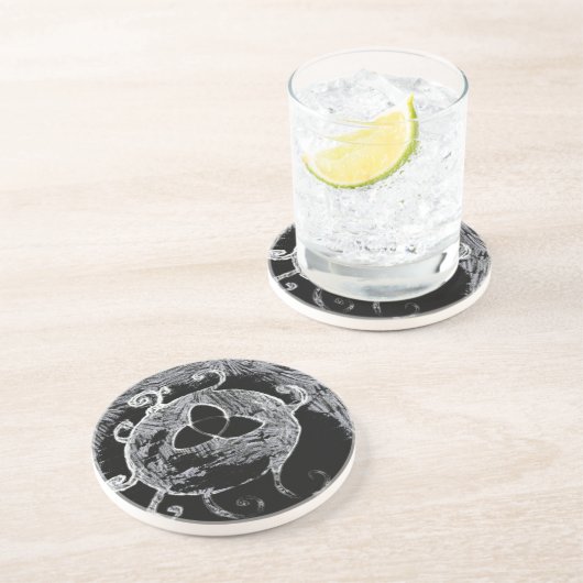 Dessous De Verre En Grès symbole wiccan pour les sorcières (Côté)