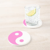 Dessous De Verre En Grès Symbole Yin Yang Rose (Côté)