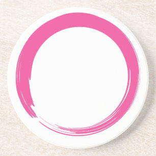Dessous De Verre En Grès Symbole zen rose / Cercle Enso