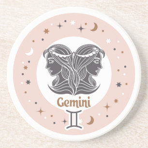 Dessous De Verre En Grès SYMBOLE Zodiaque Gemini