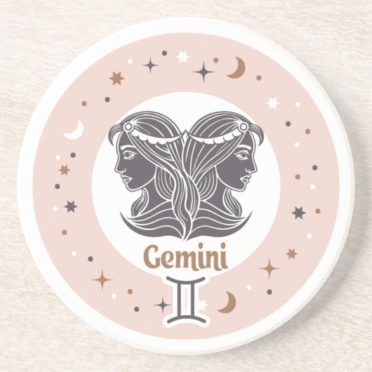 Dessous De Verre En Grès SYMBOLE Zodiaque Gemini (Devant)