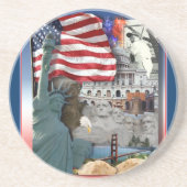 Dessous De Verre En Grès Symboles américains (Devant)