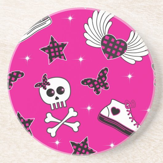 Dessous De Verre En Grès Symboles d'Emo (Devant)