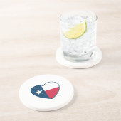 Dessous De Verre En Grès Symboles du Texas, Texas Drapeau, Coeur (Côté)