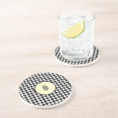 Dessous De Verre En Grès Sympa ! Monogramme Houndstooth grès jaune (Côté)