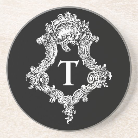 Dessous De Verre En Grès T Monogramme initial (Devant)