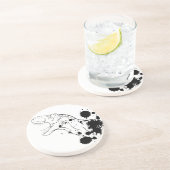 Dessous De Verre En Grès T-Rex (noir et blanc) (Côté)