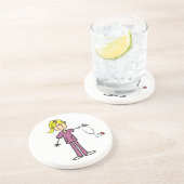 Dessous De Verre En Grès T-shirts Blond Female Stick Figure Nurse (Côté)