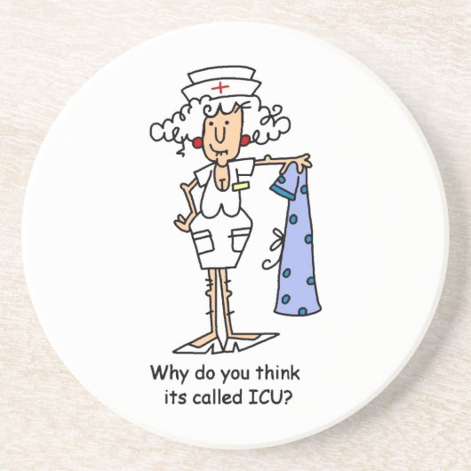 Dessous De Verre En Grès T-shirts et cadeaux amusants de l'ICU Nurse (Devant)