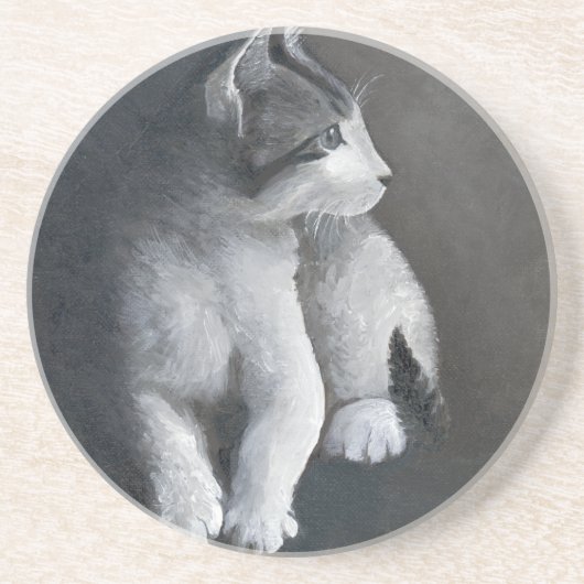Dessous De Verre En Grès Tabby Kitten (Devant)