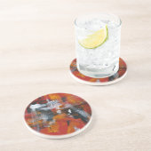 Dessous De Verre En Grès Tableau Abstrait 57 Réveillé (Côté)