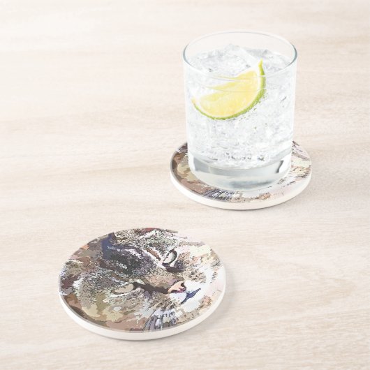 DESSOUS DE VERRE EN GRÈS TABLEAU CAT (Côté)