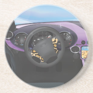 Dessous De Verre En Grès Tableau de bord de voiture de sport