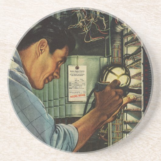 Dessous De Verre En Grès Tableau électrique à disjoncteurs Électricien d'en (Devant)