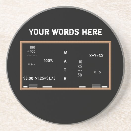 Dessous De Verre En Grès Tableau noir de maths (Devant)