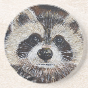 Dessous De Verre En Grès Tableau Raccoon