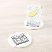 Dessous De Verre En Grès Tablier maçonnique (Côté)