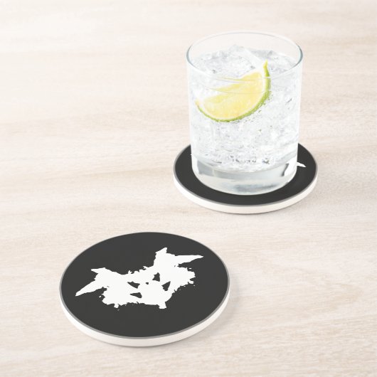 Dessous De Verre En Grès Tache d'encre de Rorschach (Côté)