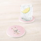 Dessous De Verre En Grès Taches de confettis de chat rose blush (Côté)