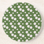 Dessous De Verre En Grès Taches roses sur fond vert feuillu (Devant)