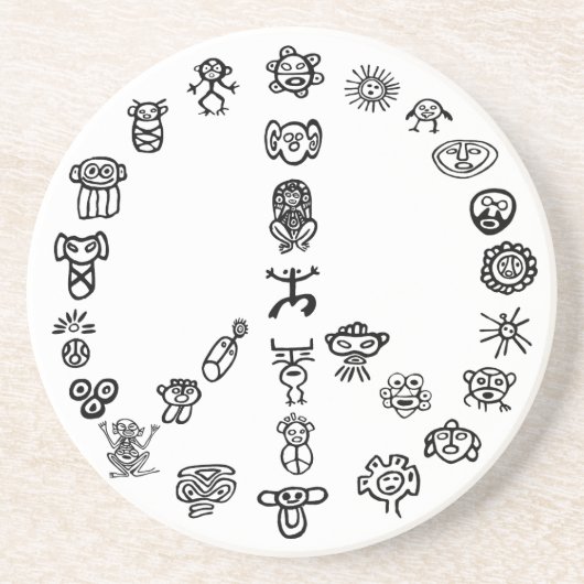 Dessous De Verre En Grès Taino Peace (Devant)