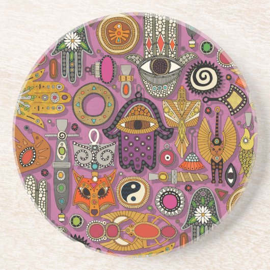 Dessous De Verre En Grès talismans peony (Devant)