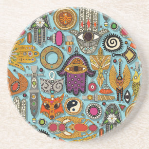 Dessous De Verre En Grès talismans piscine bleu