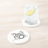 Dessous De Verre En Grès Tambours "dessinant " (Côté)