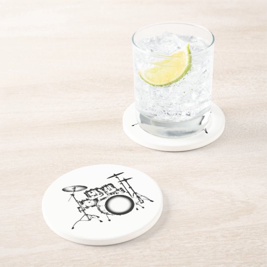 Dessous De Verre En Grès Tambours "dessinant " (Côté)