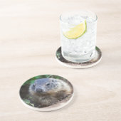Dessous De Verre En Grès Tapis de bébé marmotte curieuse (Côté)