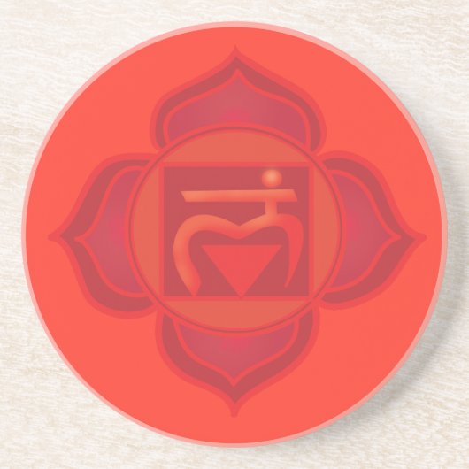 Dessous De Verre En Grès Tapis de boisson du Chakra TheRoot (Devant)