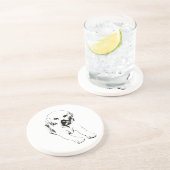 Dessous De Verre En Grès Tapis de léchage pour labrador, joyeusement soigné (Côté)