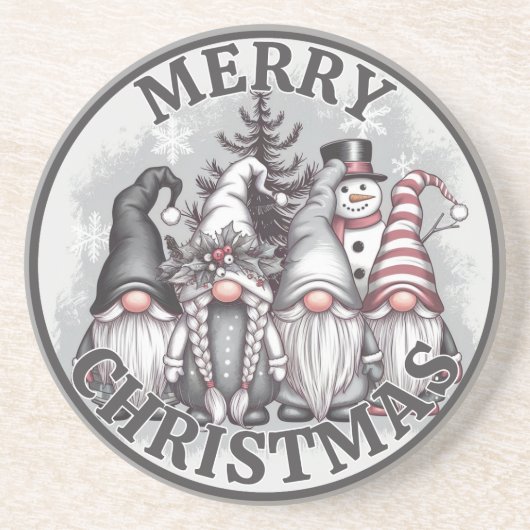Dessous De Verre En Grès Tapis de Noël Gnomes (Devant)