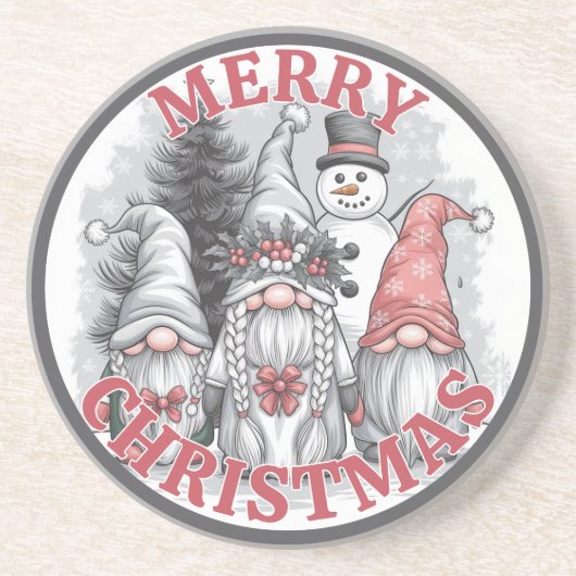 Dessous De Verre En Grès Tapis de Noël Gnomes (Devant)