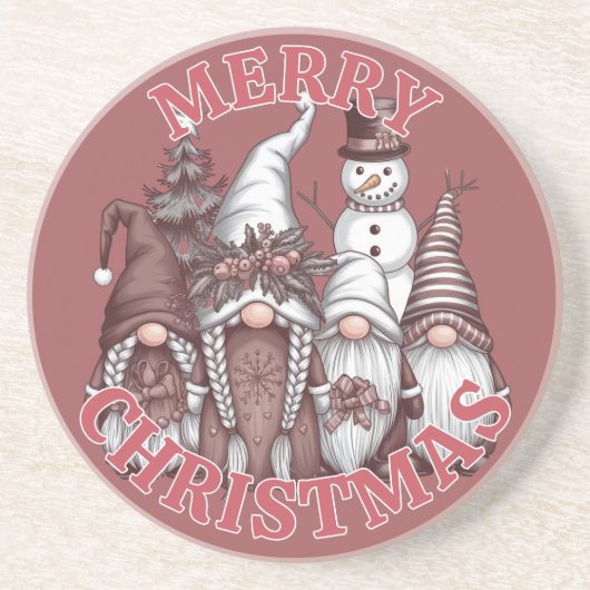 Dessous De Verre En Grès Tapis de Noël Gnomes (Devant)