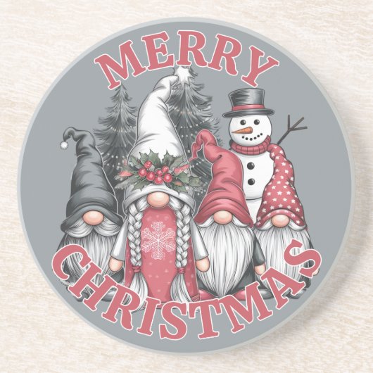 Dessous De Verre En Grès Tapis de Noël Gnomes (Devant)